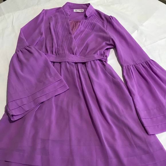 lavender bell sleeve dress